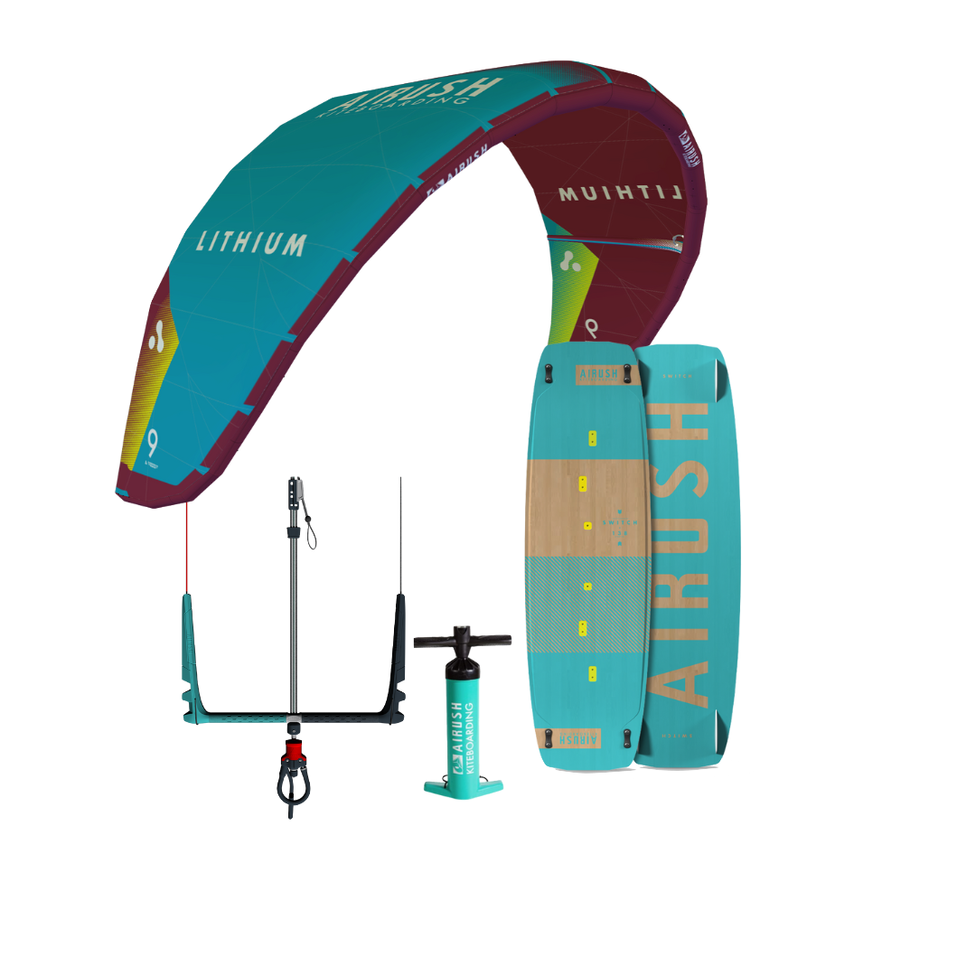 Airush Lithium V14 (Red/Teal) & Switch V11 2025/26 package