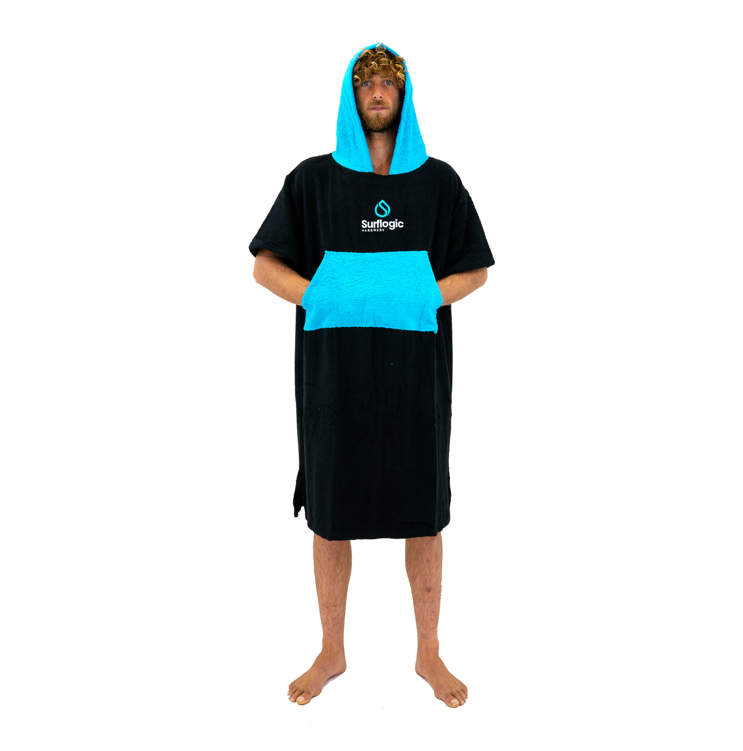 Surflogic Poncho Black/Cyan